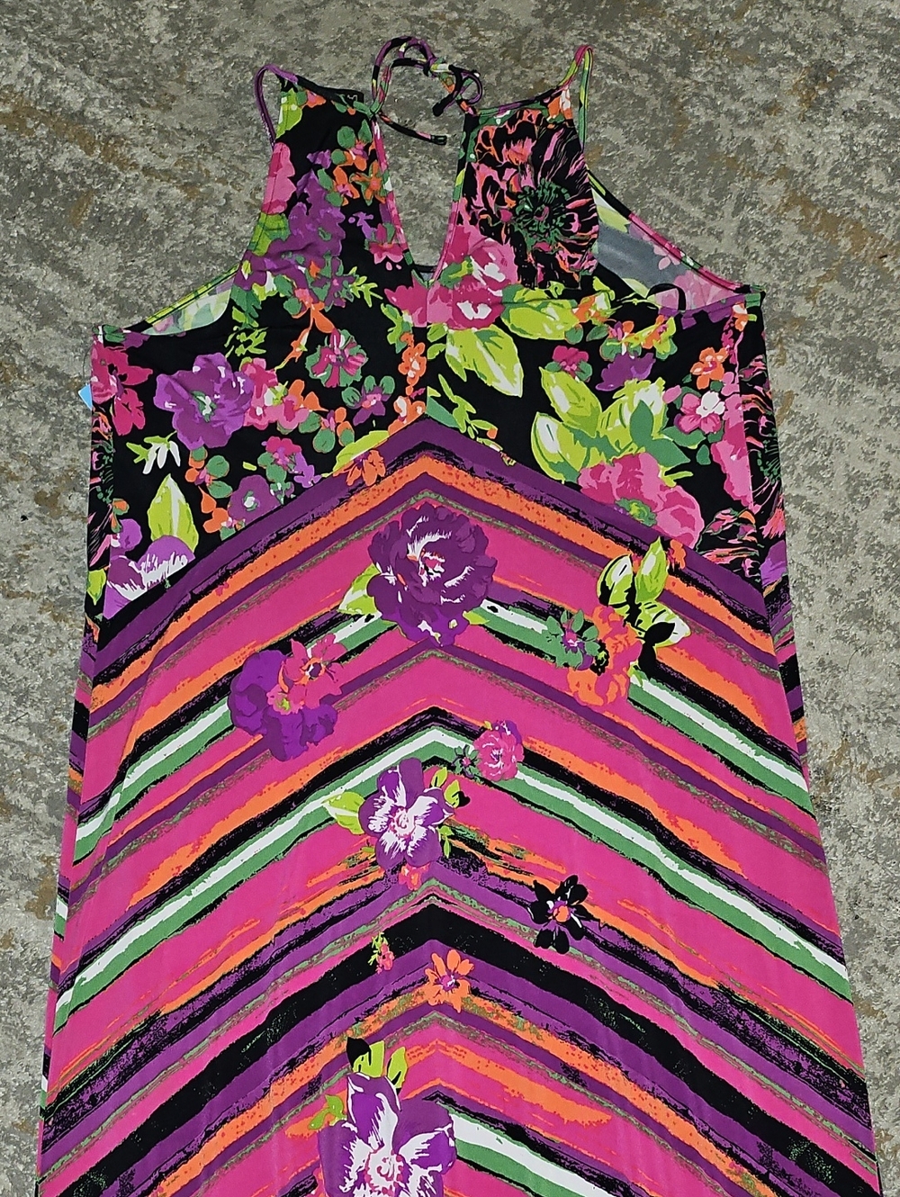 Lane Bryant Floral Multi-Stripe Maxi Dress Sz 18/20 (2X) - Picture 6 of 7